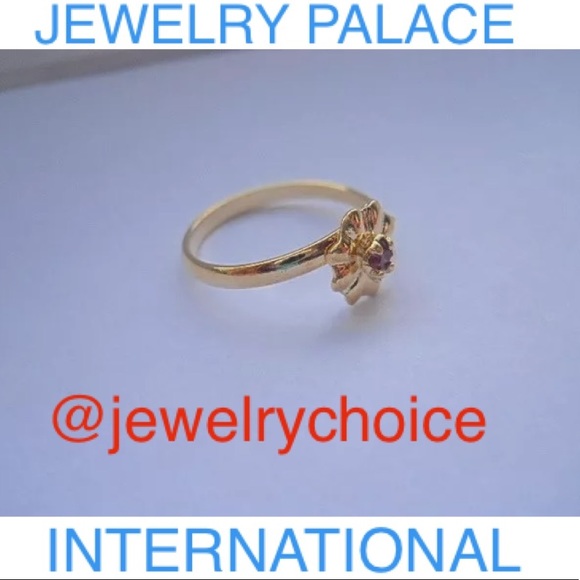 🆕14K Gold Filled Pink Austrian Crystal Flower Kids Ring - Picture 3 of 5